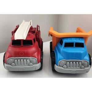 Green Toys Fire Truck & Dump Truck 100% Recycled Plastic Made in‎ USA Kids Toys